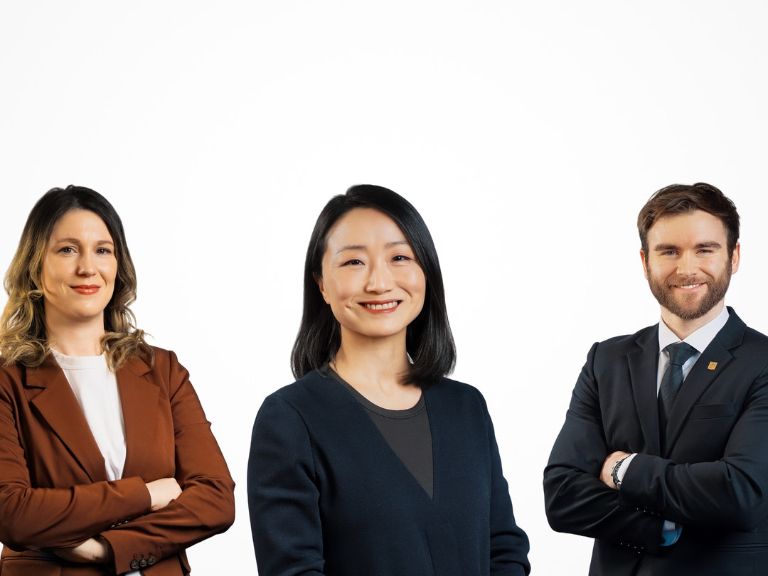 Three corporate headshots of team members on the same clean white backdrop, photographed by Jay CS Films
